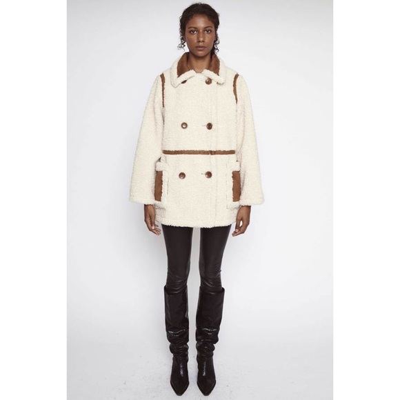 Stand Studio Off-White Faux Shearling Coat - Picture 4 of 13